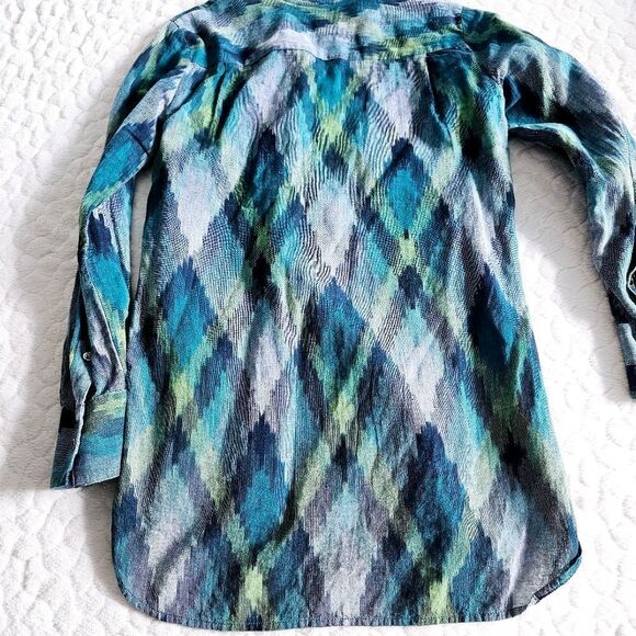 Madewell Tunic top shirt button jagged plaid fall leggings top XS extra small - Picture 7 of 7